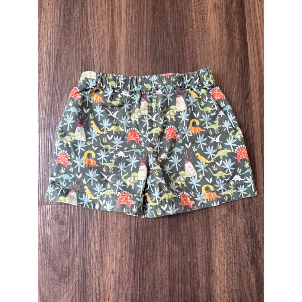 Dear Emmaline Green Dinosaur Print Toddler Pull On Shorts Lined Sz 3 Preppy Dino